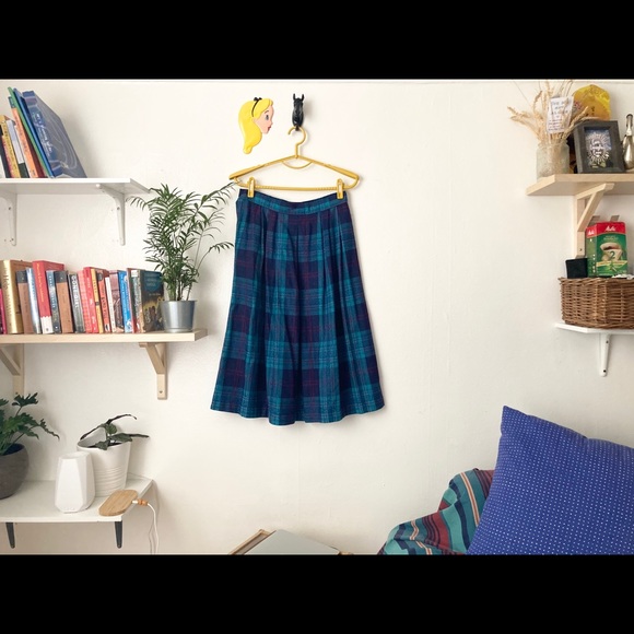 Pleated Plaid Skirt - Picture 1 of 3